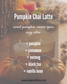 Pumpkin Chai Latte